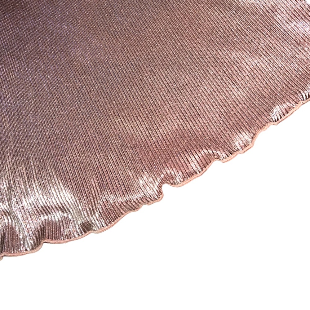 Adrianna Papell Rose Metallic pleated woven cap sleeve TOP  Large (Worn once) - Picture 5 of 6